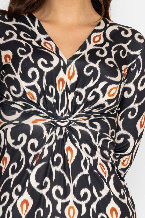 Carraig Donn Louisa Midi Dress in Black Print
