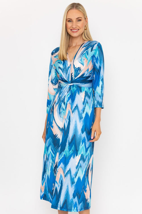 Louisa Midi Dress in Blue