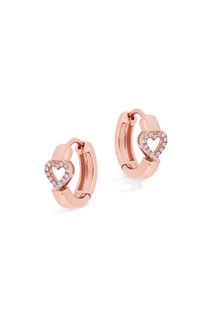 Carraig Donn Love Heart Earrings in Rose Gold