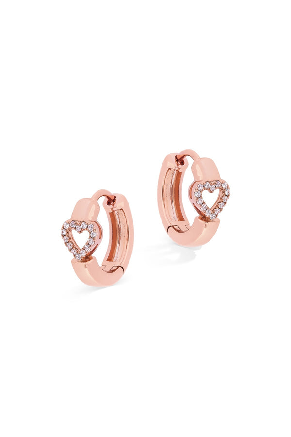 Carraig Donn Love Heart Earrings in Rose Gold