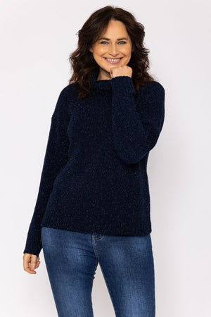 Carraig Donn Lurex Knit in Navy