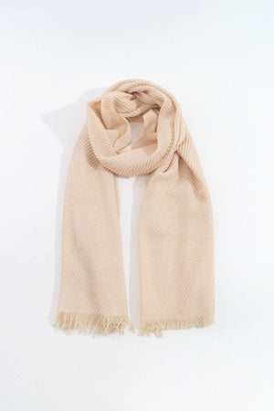 Carraig Donn Lurex Pleated Occasion Scarf in Beige