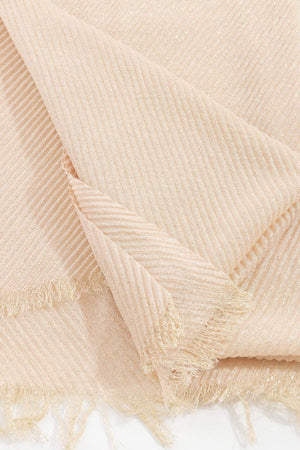 Carraig Donn Lurex Pleated Occasion Scarf in Beige