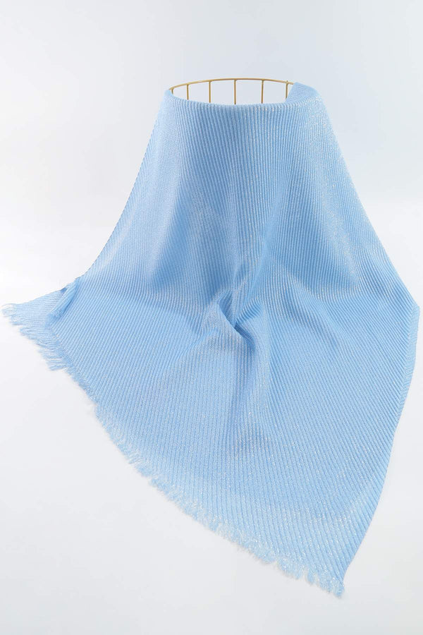 Carraig Donn Lurex Pleated Occasion Scarf in Blue