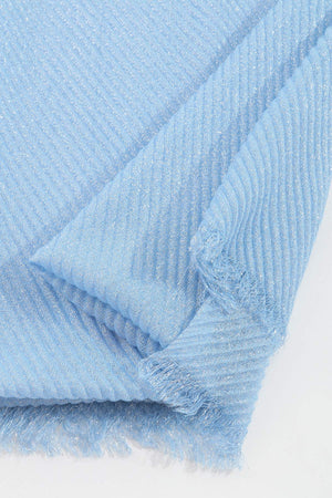 Carraig Donn Lurex Pleated Occasion Scarf in Blue