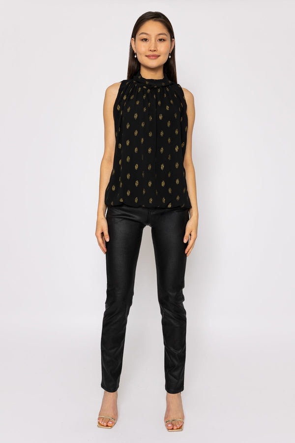 Carraig Donn Lurex Print Halter Top in Black