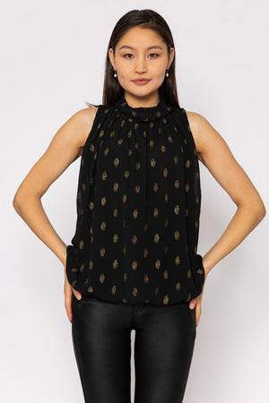 Carraig Donn Lurex Print Halter Top in Black