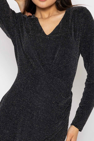 Carraig Donn Lurex Taylor Dress in Black