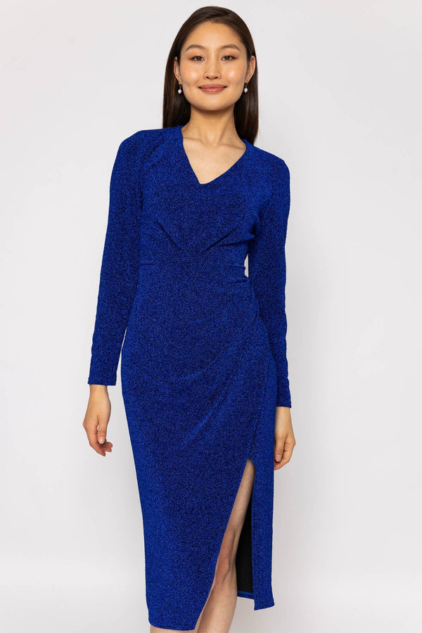 Carraig Donn Lurex Taylor Dress in Blue