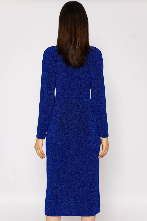 Carraig Donn Lurex Taylor Dress in Blue