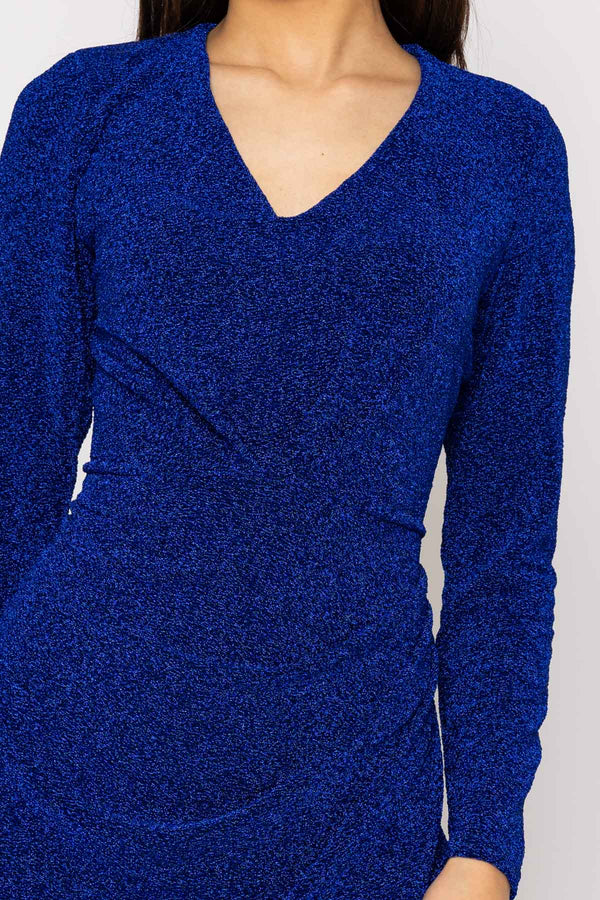 Carraig Donn Lurex Taylor Dress in Blue