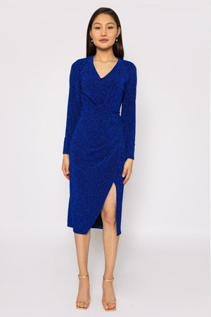 Carraig Donn Lurex Taylor Dress in Blue