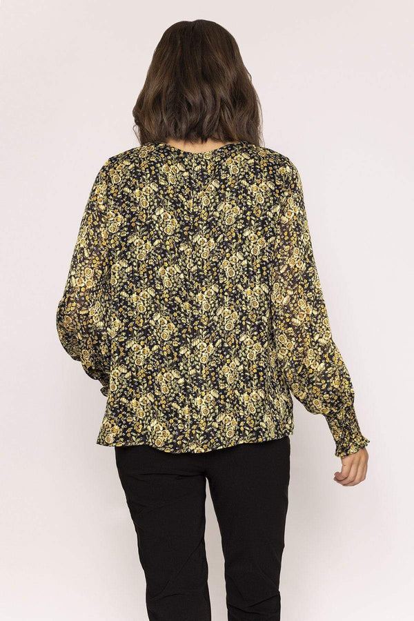 Carraig Donn Lurex Top in Green Print