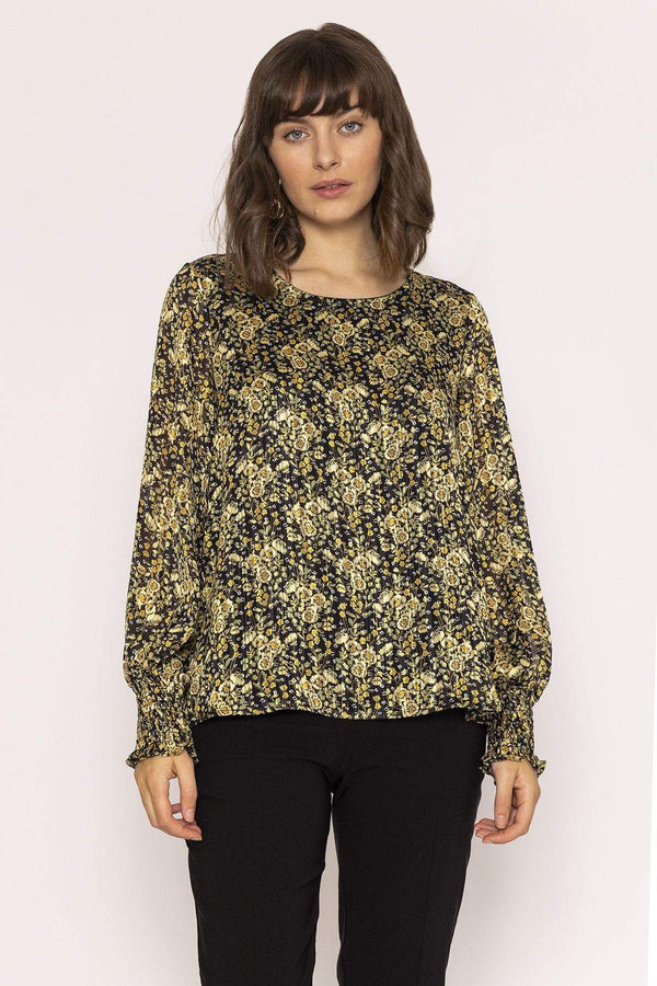 Carraig Donn Lurex Top in Green Print