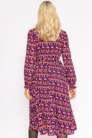 Carraig Donn Mabel Dress in Pink Geo Print