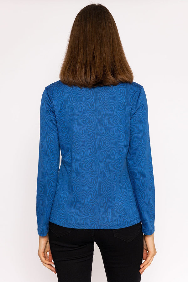 Carraig Donn Marble Crew Neck Sweatshirts in Blue