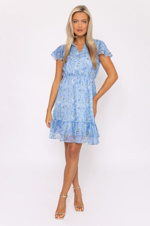 Carraig Donn Maria Blue Printed Knee Dress