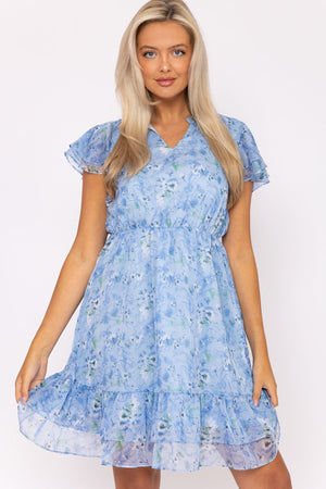 Carraig Donn Maria Blue Printed Knee Dress