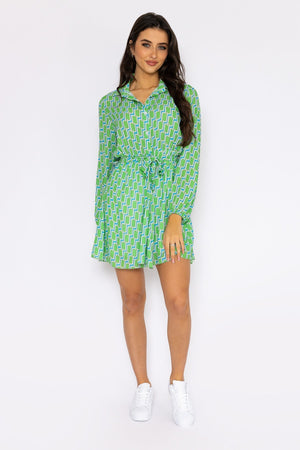 Carraig Donn Maria Mini Dress in Green Print