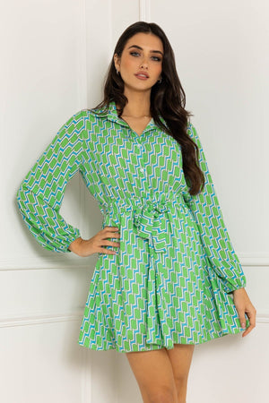 Carraig Donn Maria Mini Dress in Green Print
