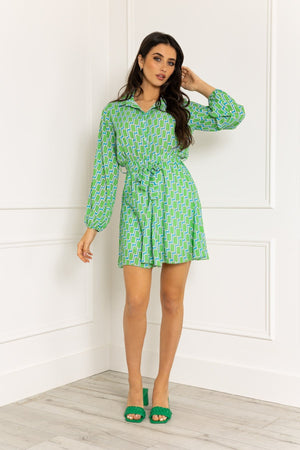 Carraig Donn Maria Mini Dress in Green Print