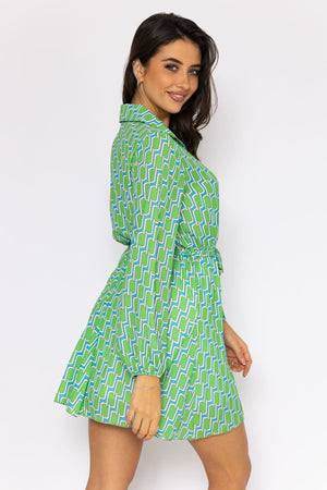 Carraig Donn Maria Mini Dress in Green Print