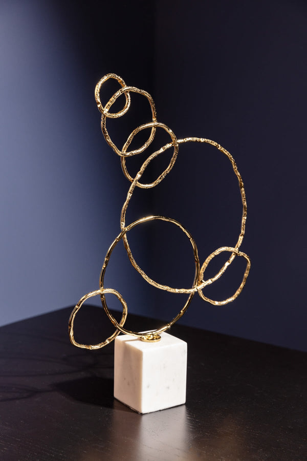 Carraig Donn Medium Abstract Gold & Marble Decor