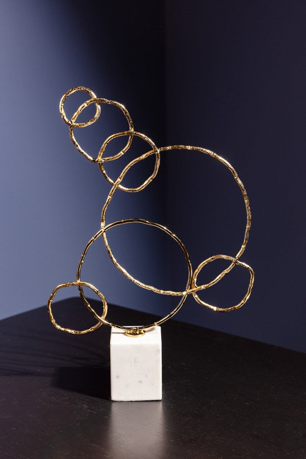 Carraig Donn Medium Abstract Gold & Marble Decor