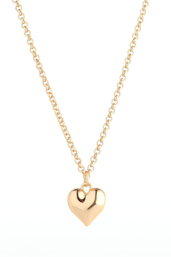 Carraig Donn Medium Length Heart Gold Pendant Necklace