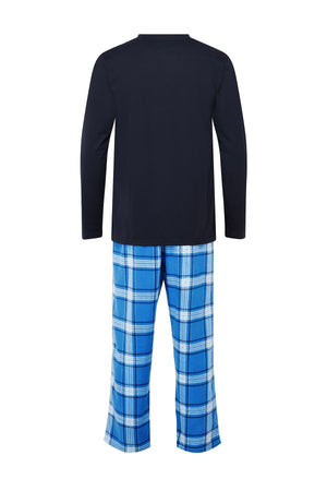 Carraig Donn Mens Check Pyjamas in Blue