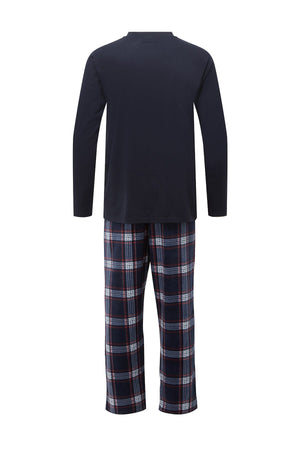 Carraig Donn Mens Check Pyjamas in Navy
