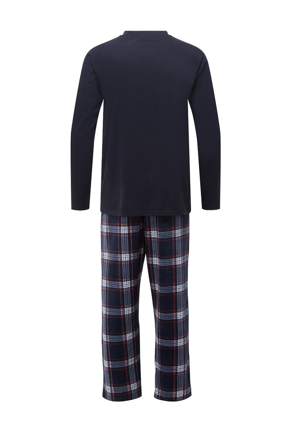 Carraig Donn Mens Check Pyjamas in Navy