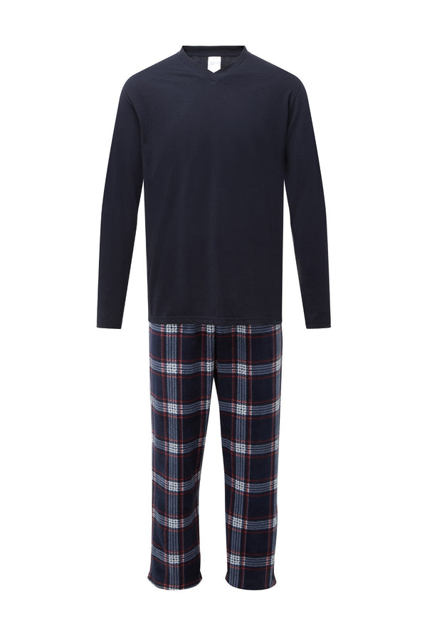 Carraig Donn Mens Check Pyjamas in Navy
