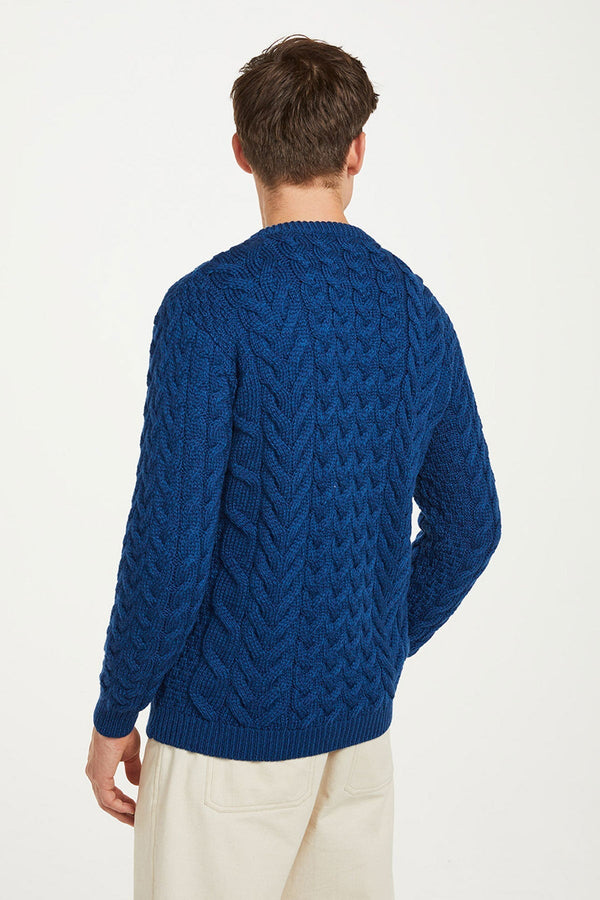 Carraig Donn Men's Crew Neck Sweater in Blue