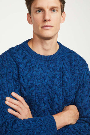 Carraig Donn Men's Crew Neck Sweater in Blue