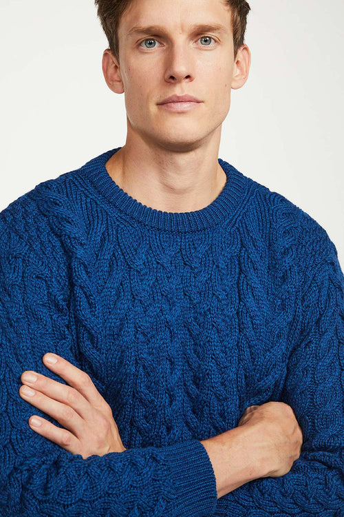 Carraig Donn Men's Crew Neck Sweater in Blue
