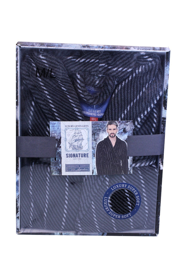Carraig Donn Mens Luxury Dressing Gown in Charcoal