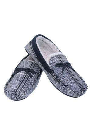 Carraig Donn Mens Luxury Moccasin Slippers in Tweed