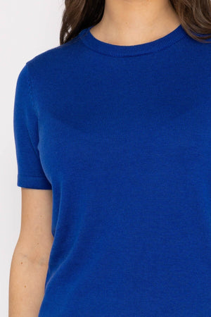 Carraig Donn Merino Short Sleeve Crew in Cobalt