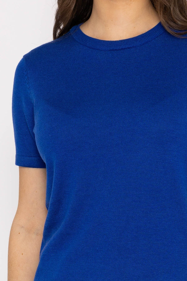 Carraig Donn Merino Short Sleeve Crew in Cobalt
