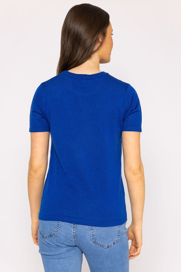 Carraig Donn Merino Short Sleeve Crew in Cobalt