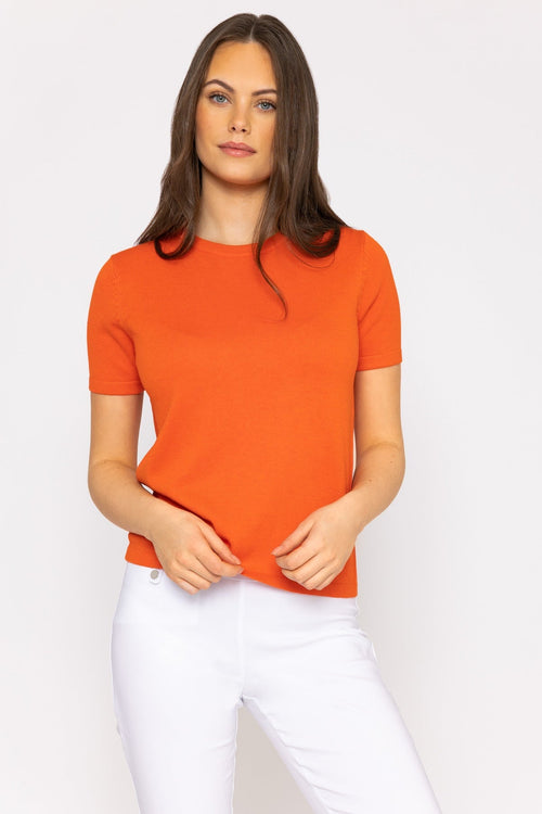 Merino Short Sleeve Crew in Orange