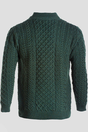 Carraig Donn Merino Wool Sweater with Zip in Khaki