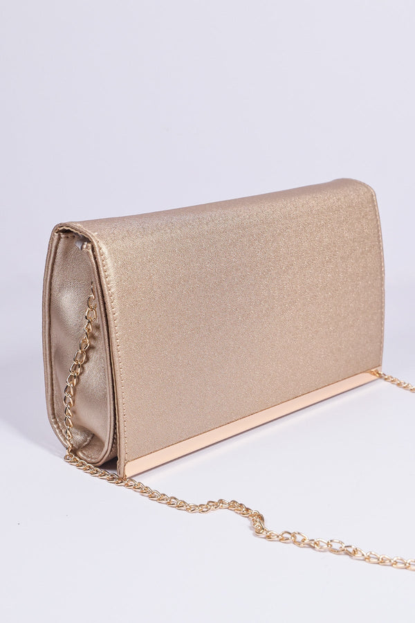 Carraig Donn Metallic Flapover Clutch in Gold