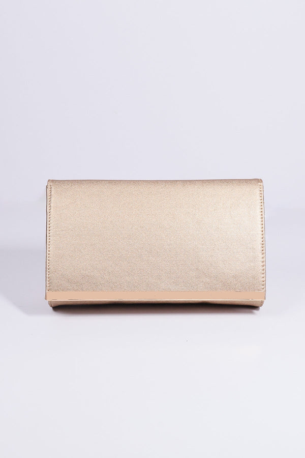 Carraig Donn Metallic Flapover Clutch in Gold