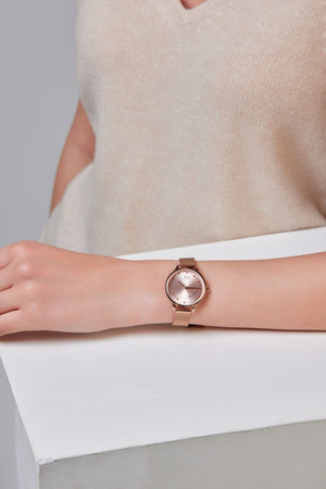 Carraig Donn Milena Rose Gold Mesh Band Watch