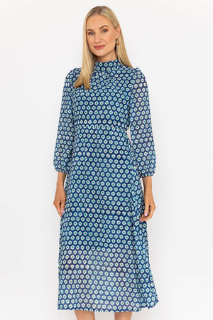Carraig Donn Mollie Midi Dress in Navy Print