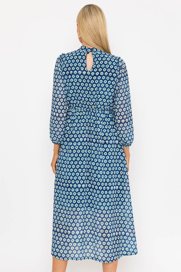 Carraig Donn Mollie Midi Dress in Navy Print