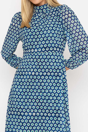 Carraig Donn Mollie Midi Dress in Navy Print