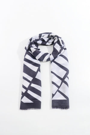 Carraig Donn Mono Print Scarf in Black